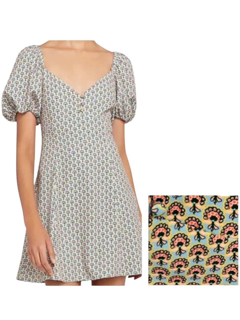 Alice + Olivia Dana Printed Puff Sleeve Mini Dress 12